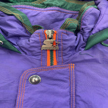 Load image into Gallery viewer, CLOSE UP OF THE LOGO ZIPPER WHICH IS STARTER.
